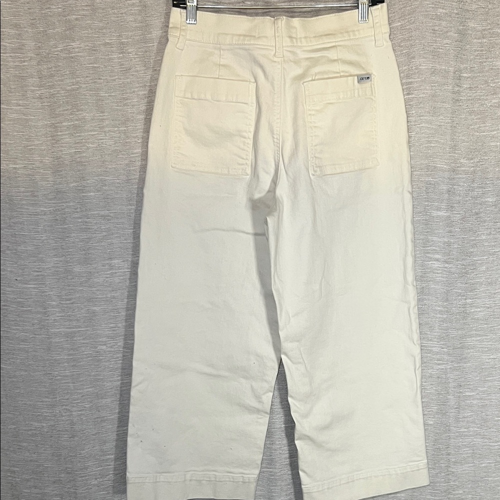 Joe’s Jeans Cream Wide Leg Barrel Style Cropped Ankle Pants Size 30 - Picture 11 of 16